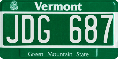 VT license plate JDG687