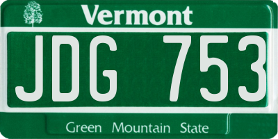 VT license plate JDG753