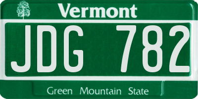 VT license plate JDG782