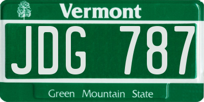 VT license plate JDG787