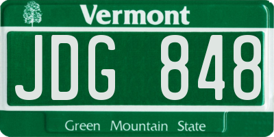VT license plate JDG848