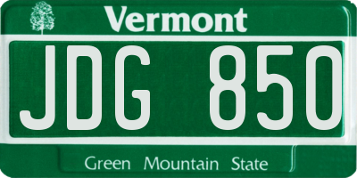 VT license plate JDG850