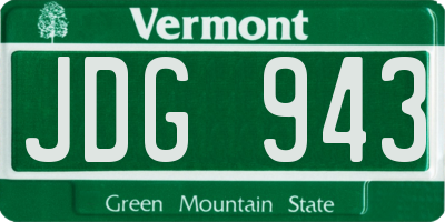 VT license plate JDG943