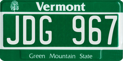 VT license plate JDG967