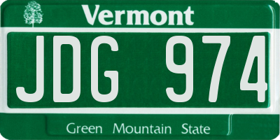 VT license plate JDG974