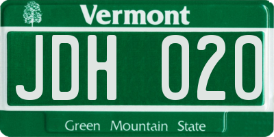 VT license plate JDH020