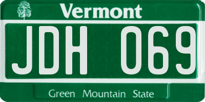 VT license plate JDH069