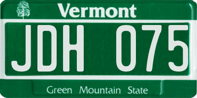 VT license plate JDH075