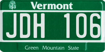 VT license plate JDH106