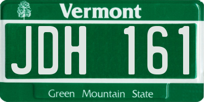 VT license plate JDH161