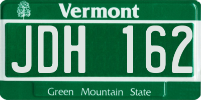 VT license plate JDH162