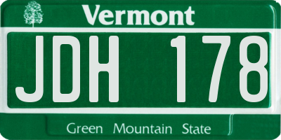 VT license plate JDH178