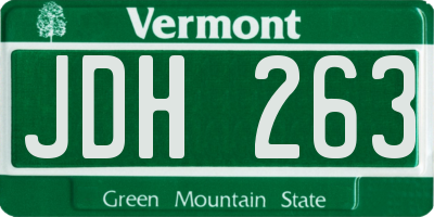 VT license plate JDH263
