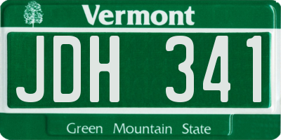 VT license plate JDH341