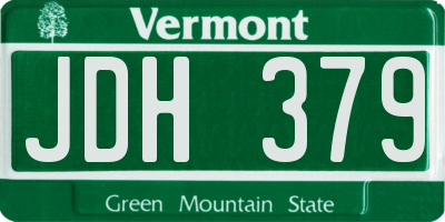VT license plate JDH379