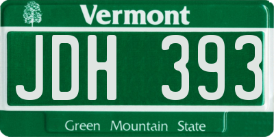 VT license plate JDH393