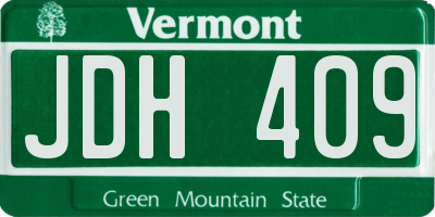 VT license plate JDH409