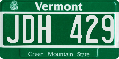 VT license plate JDH429