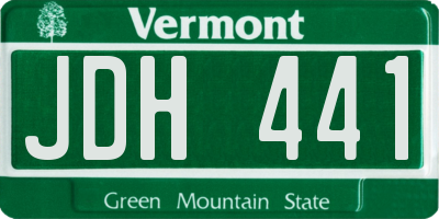 VT license plate JDH441