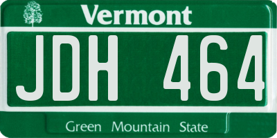 VT license plate JDH464