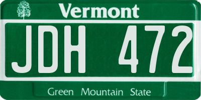 VT license plate JDH472
