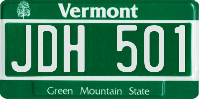 VT license plate JDH501
