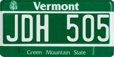 VT license plate JDH505