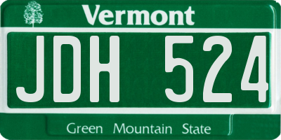 VT license plate JDH524