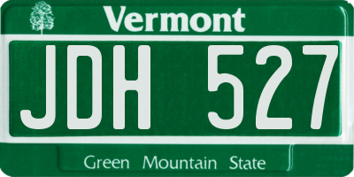 VT license plate JDH527