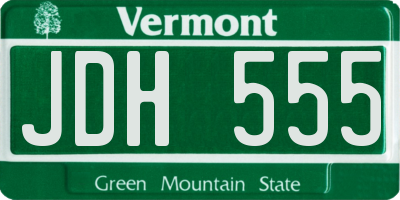VT license plate JDH555