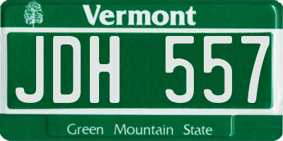 VT license plate JDH557