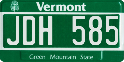 VT license plate JDH585