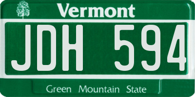 VT license plate JDH594