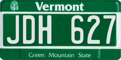 VT license plate JDH627