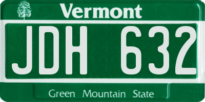 VT license plate JDH632