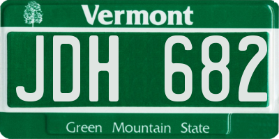 VT license plate JDH682