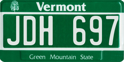 VT license plate JDH697