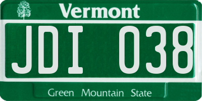 VT license plate JDI038