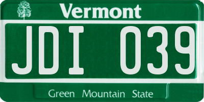 VT license plate JDI039