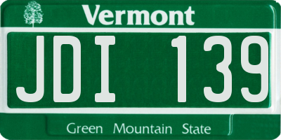VT license plate JDI139