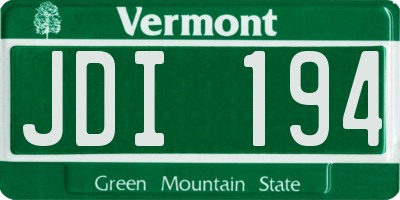 VT license plate JDI194