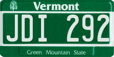 VT license plate JDI292