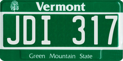 VT license plate JDI317