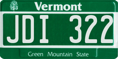 VT license plate JDI322