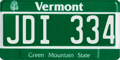 VT license plate JDI334