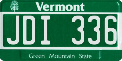 VT license plate JDI336