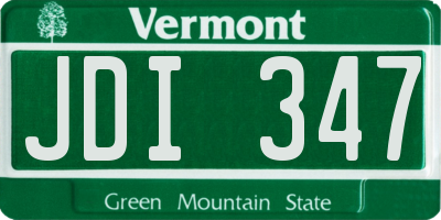 VT license plate JDI347
