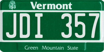 VT license plate JDI357