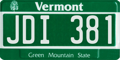 VT license plate JDI381