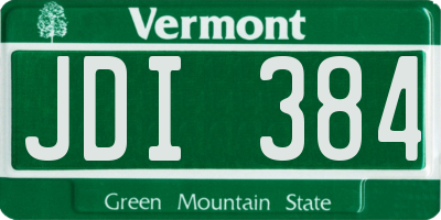 VT license plate JDI384